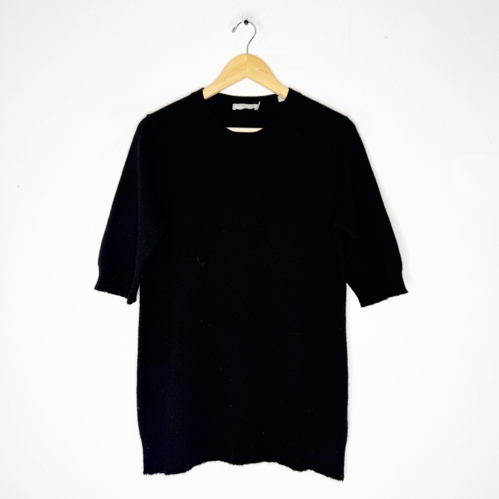 Vince Black Cashmere Elbow Sleeve Tunic Sweater Size Medium